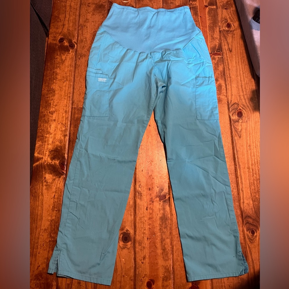 Cherokee light blue size medium maternity scrub pants